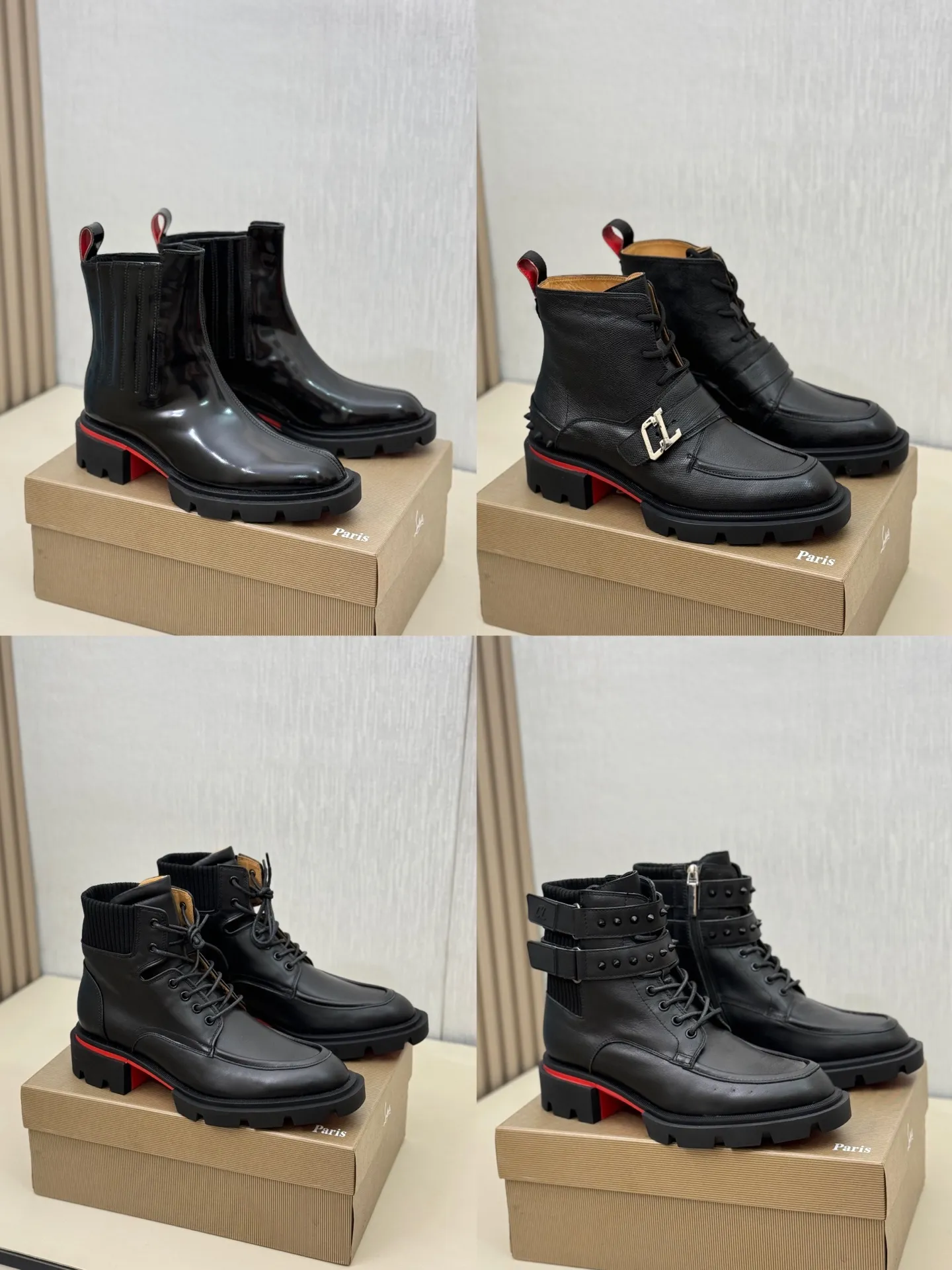 [CL～High-end men’s red-soled shoes] Top P: 940💰. Size: 39-44 (38.45.46 can be customized) 🆑Top original purchase agent Imported open-edge bead fabric and water-dyed cowhide inside 🉑️ Imported TPU rubber sole, wear-resistant and non-slip, full of European style.